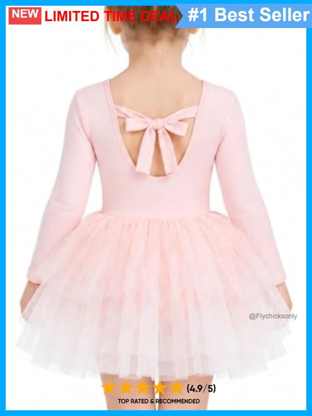 Girls Long Sleeve Ballet Leotard Dress Tulle Skirt Dance Outfit